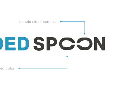 Double Sided Spoon Identity blue double sided spoon food identity logo logomark logotype spoon