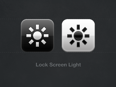 Lock Screen Light Icon app black icon ios light sun white