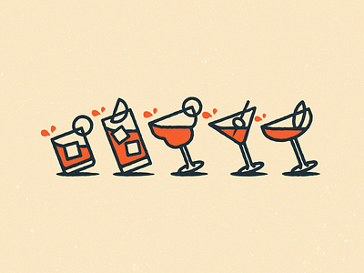 Nectarous Cocktail Icons bar branding catering cocktail drinks highball icon design iconography icons illustration margarita martini negroni outlined ui