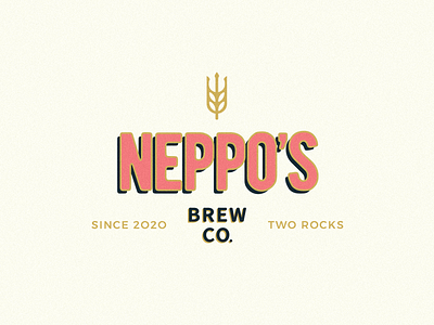 Neppo's Brew Co. beer branding brandmark brewery logo neptune playful trident wheat