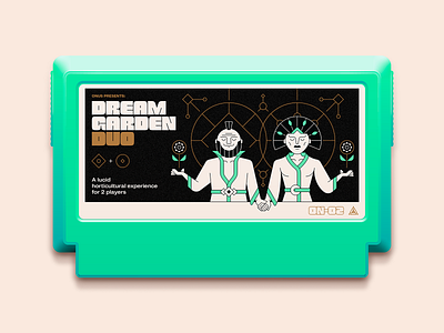 Dream Garden Duo — Famicase 2020 cartridge dream famicase famicom game icon illustration multiplayer type typography