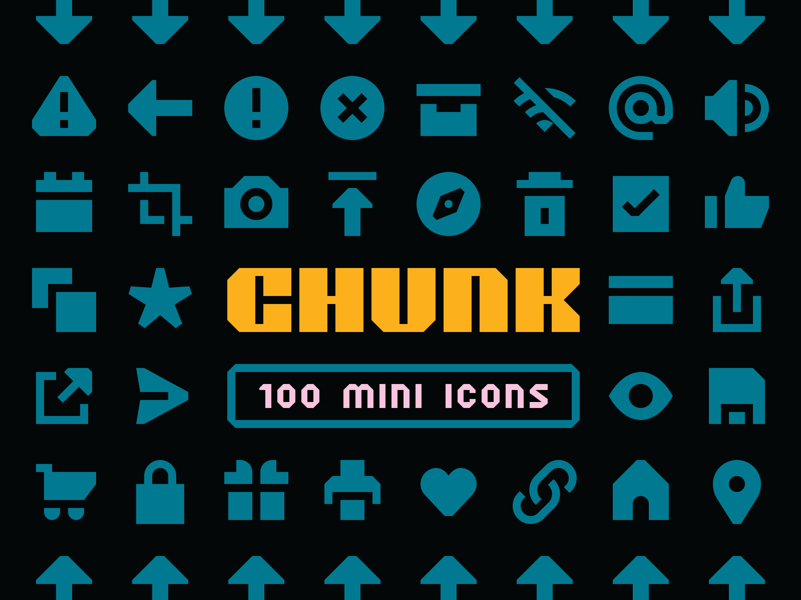 CHUNK Mini Icons chunky figma free glyph icon icon pack icon set iconography small