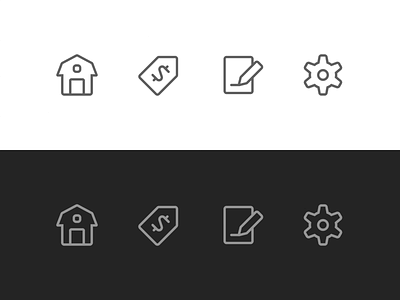 Indigo Icons app barn crop dark mode farm grow icon iconography indigo tractor