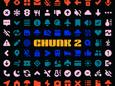 CHUNK 2 chunky figma free glyph icon icon pack icon set iconography small ui