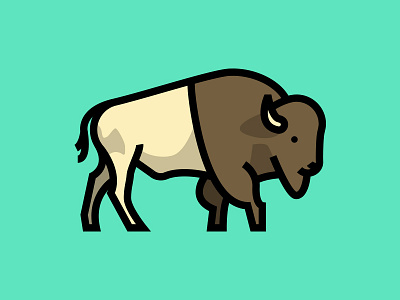 Bye, Son bison buffalo illustration logo