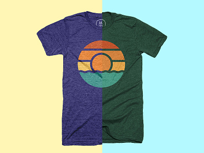 Lake Sunset colorful cotton bureau forest indigo shirt sunset