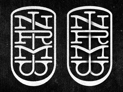 Monogram, mark III grainy logo monogram type