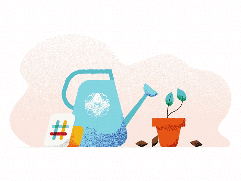 Slack Case Study, Part 1 case study droplet gif growth plant product seed slack watering can