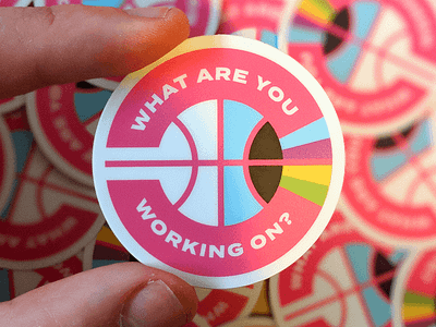 What Are You Sticking On? basketball dribbble eye prism spectrum sticker sticker mule