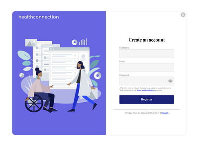 healthconnection Sign Up - Daily UI Challange dailyui healthcare sign up signup ui visual design