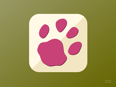 Daily UI #05: App Icon animal app icon daily ui daily ui 005 dailyui dailyuichallenge day 5 icon logo material design mobile design olive green paw pink uiux usability usable user experience ux design