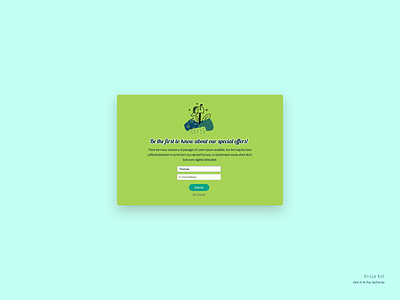 Daily UI #16: Pop-Up/Overlay baby blue cta button daily ui dailyui day 16 e mail marketing green inbox input input box modal window newsletter overlay pop up popup post submit subscribe text field usability