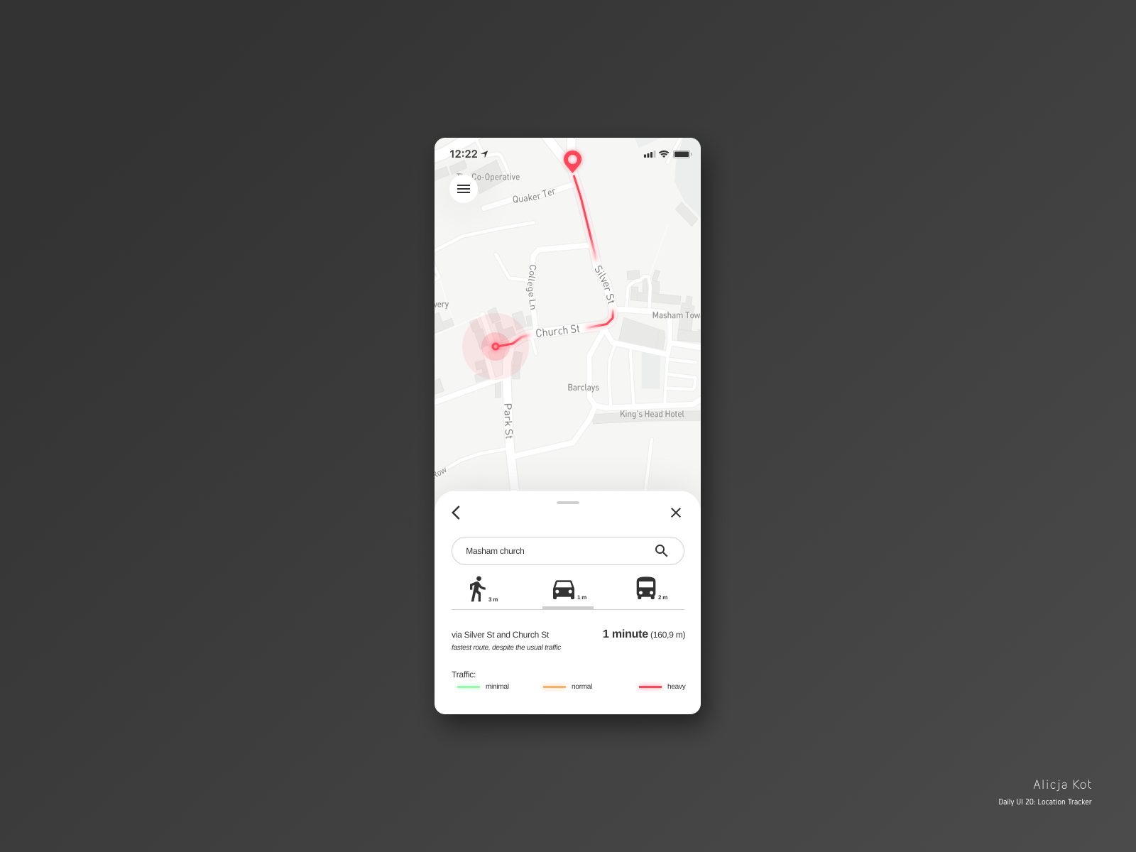 Daily UI 20 Location Tracker by Alicja Kot on Dribbble