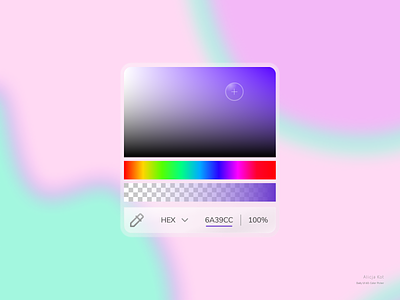 Daily UI #60: Color Picker aurora ui card ui colors palette dailyui dailyuichallenge day 60 dribbble popular frosted glass glassmorphism icons minimalist design opacity pink purple gradient simple clean interface uidesign uiuxdesign usable user experience design uxuidesign