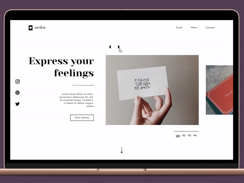 Daily UI #72: Image Slider animation black and white dailyui dailyuichallenge day 72 desktop e commerce graphic design greetings card landing page minimalist motion graphics simple clean interface typography uiux uiuxdesign uxui uxuidesign web design