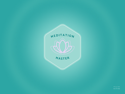 Daily UI #84: Badge award badge blue dailyui dailyuichallenge day 84 graphic design hexagonal illustration lotus flower meditation mobile design pink prize shape turquoise ui uiux web design yoga