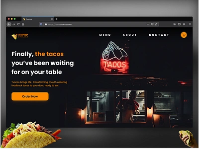 Tacos- Food Website delicious delivery delivery service design dribbbleweeklywarmup food food app foodie foodtruck landingpage ui ux web website