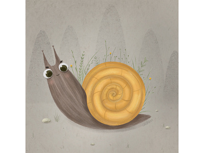 Cute smiling snail art artist artwork cute cute art design draw drawing illustration illustrator smile snail