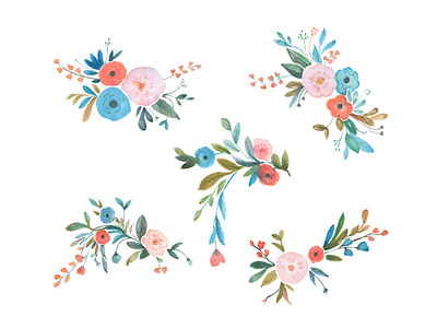 Watercolor Flower Clipart-Blossom by Jithin Jose on Dribbble