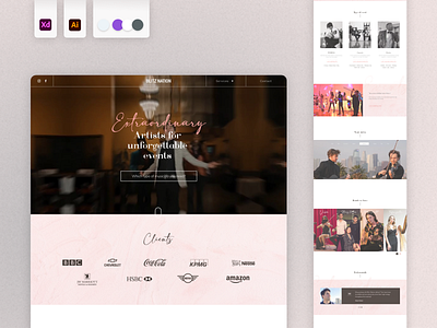 Musical events landing page branding design graphic design ui ux web