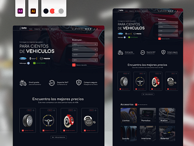 E-Commerce autoparts web design branding design ui ux web