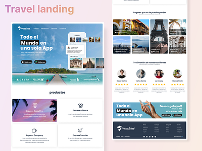 Travel landing 🛩️ branding design graphic design illustration logo typography ui ux vector web