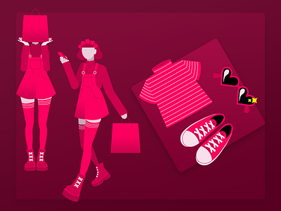 Girl Shopping Clothes Flat Illustration By Beatriz Moukaddem On Dribbble