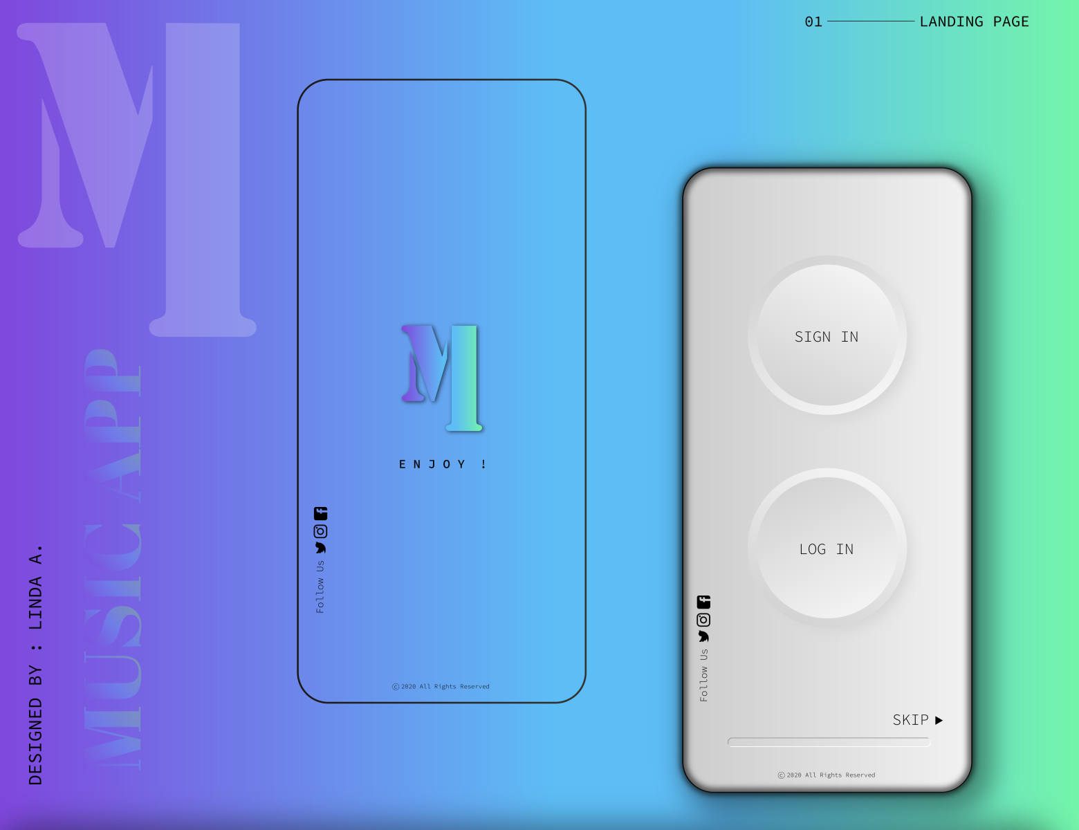 UI Mobile App - Landing Page by LINDA A. on Dribbble