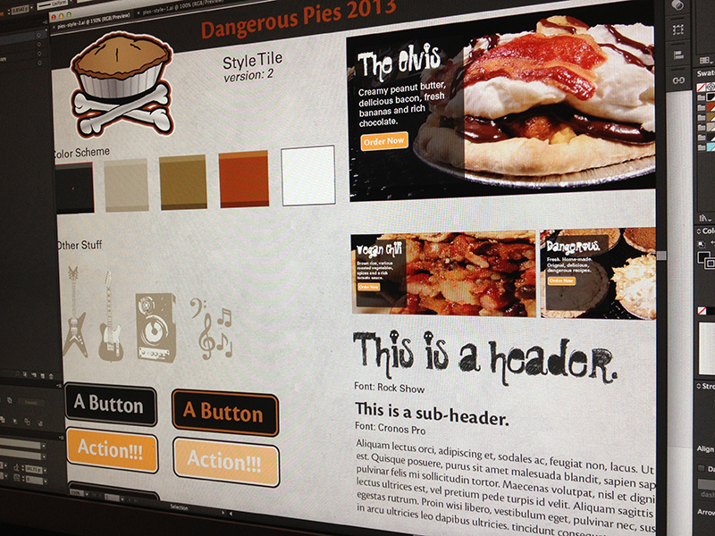 Pies - Style Board colors style-tile mood-board planning web