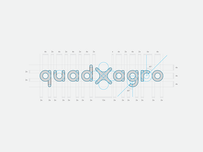 quadXagro - Logotype Construction agricultural brand design construction logo drone farming grid illustrator letters logo logotype quadcopter technology type vector