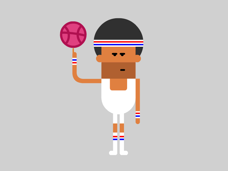 1 Dribbble Invite 2d animation animated gif cartoon character design dancing dribbble ball dribbble invitation dribbble invite funny character illustration jersey loop motion design vector