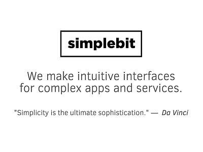 Simple Bit Header apps clear sans gotham interface logo simple tagline ui ux