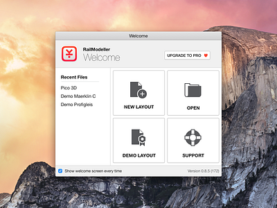 Welcome Screen app interface osx ui ux