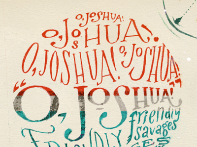 O, Joshua! option progress album art hand drawn lettering planet type