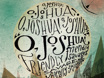 O, Joshua! option progress 2 album art hand drawn lettering planet type