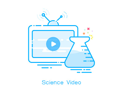Science Video icon illustration science tv ui