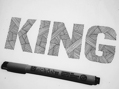 King drawing handlettering line sketch typography