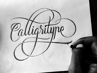 Calligritype handlettering lettering pencil sketch typography