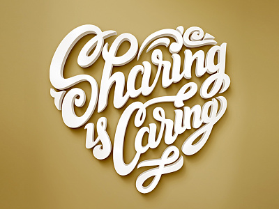 Sharing is caring design handlettering lettering quote typography