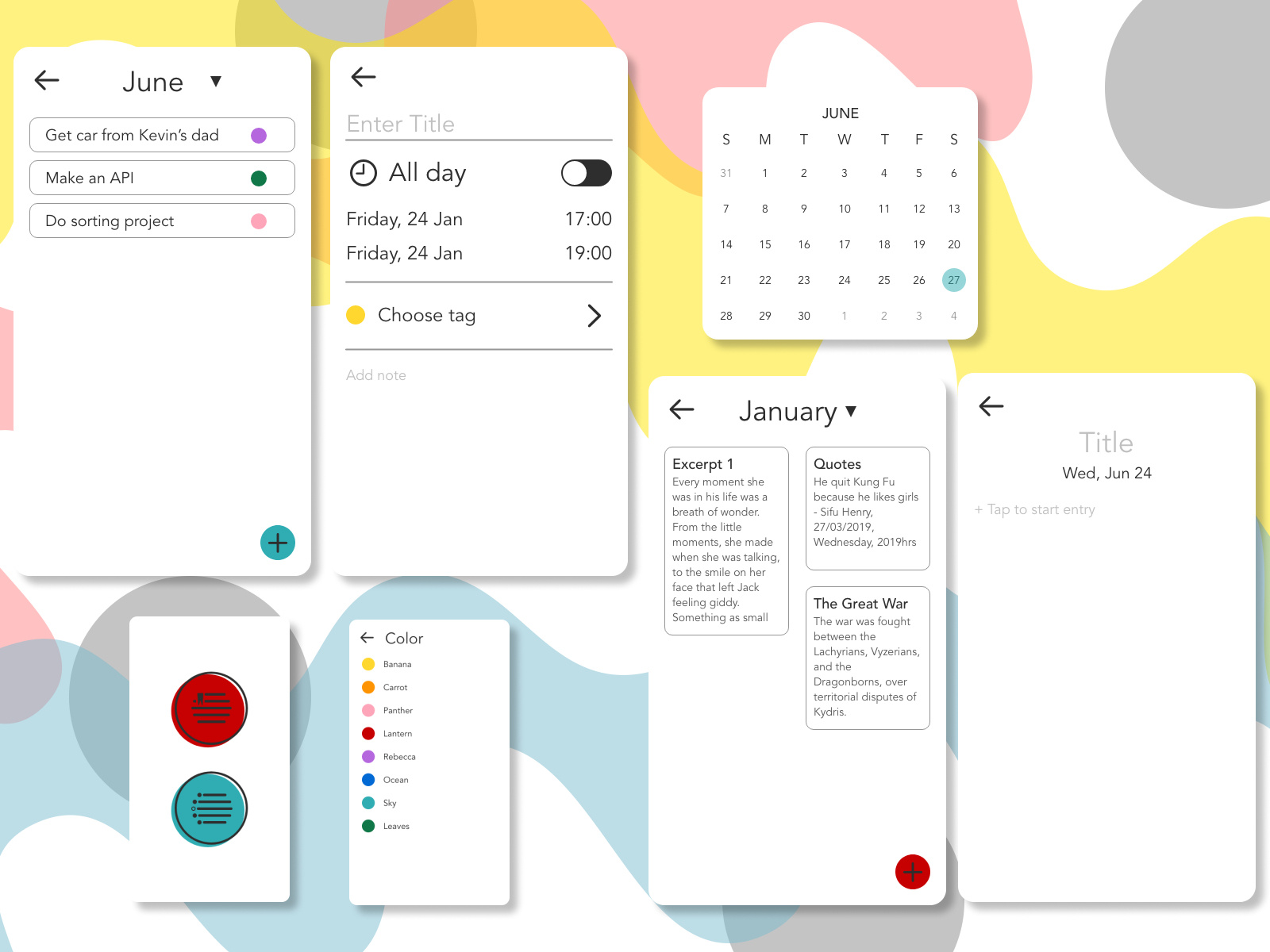 Journal App by feiyan su on Dribbble