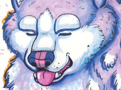 "Summer Shed" dog illustration kaycie d. kcd studios malamute