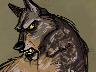 Werewolf character design halloween illustration kaycie d. kcd kcd studios monster werewolf