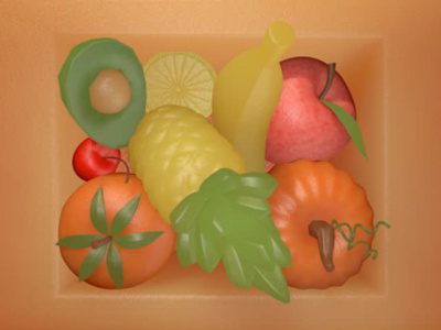 vegetable and fruit c4d