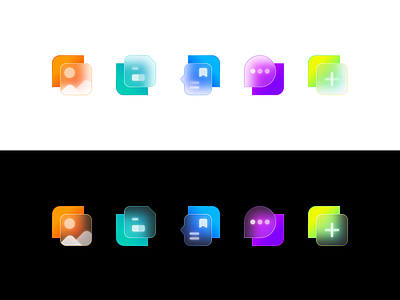Icon Practice darkmode design frosted glass icon sketch ui