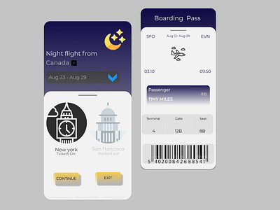 boarding pass design illustration ui