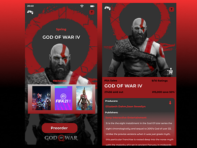 special offer God Of War demo app design ui