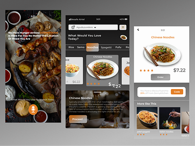 online food court app design illustration ui