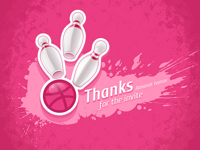 Thanks for the invitation! debut dribbble eps illustration illustrator thanks vector