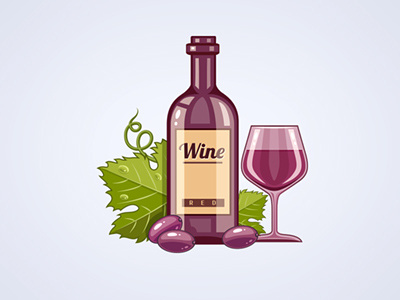 Bottle with red wine with a goblet - vector illustration bottle drink glass goblet illustration vector wine