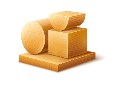 Wooden workpieces - vector blocks icon illustration vector wood woodwork